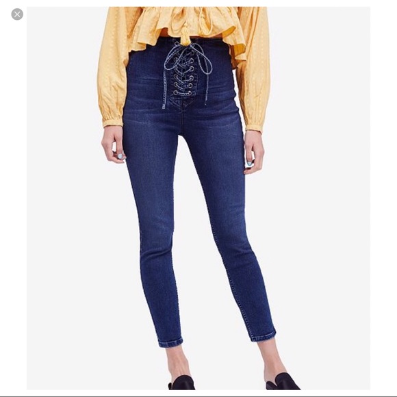 Free People Denim - Free People High-Rise Lace-Up Jegging